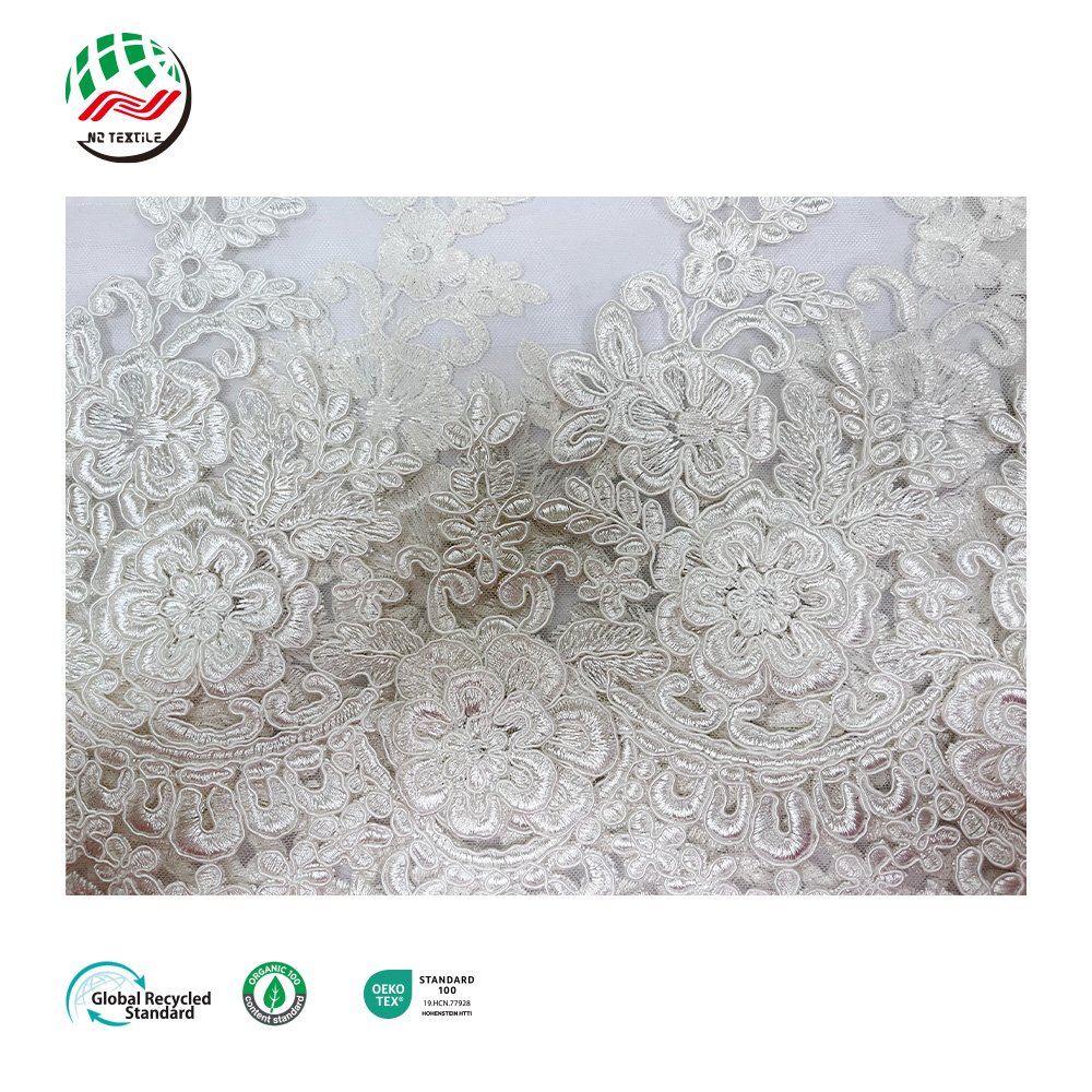 Lovely Design Stock Wedding Mesh Lace Fabric Embroidery for Dresses and Skirts