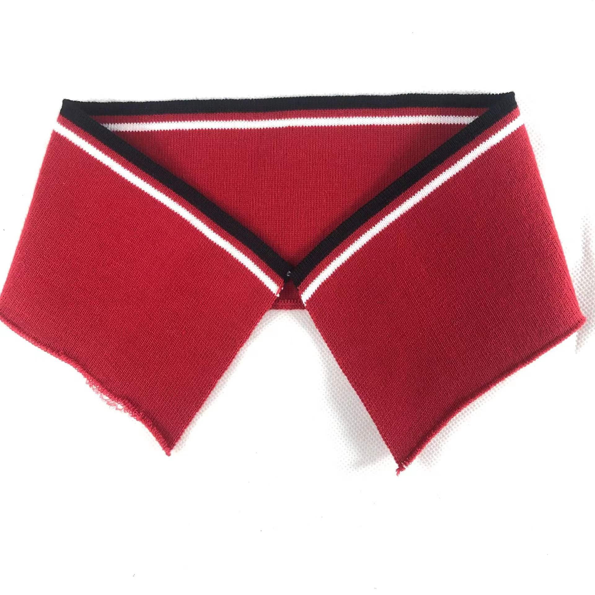 Rib Knit Fabric Custom Collar Cuffs Flat Knitting Collar For Polo T-shirt