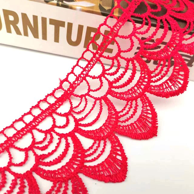 Factory wholesale polyester multi-color embroidery lace fabric clothing decorative material lace trim
