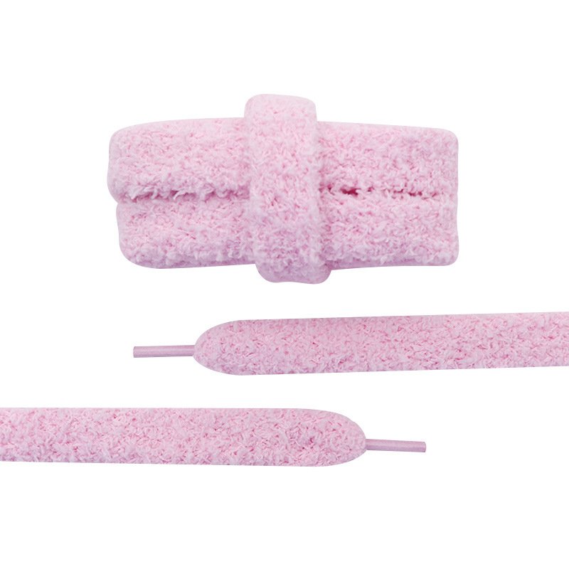 High Quality 15mm Flat Fluffy Shoelaces Fashionable Fluffy Shoe Laces For Sneakers