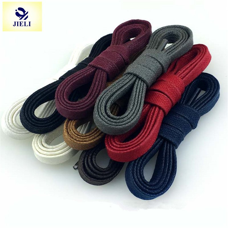 Jieli customized flat waxed cotton dress shoe lace for leather shoes