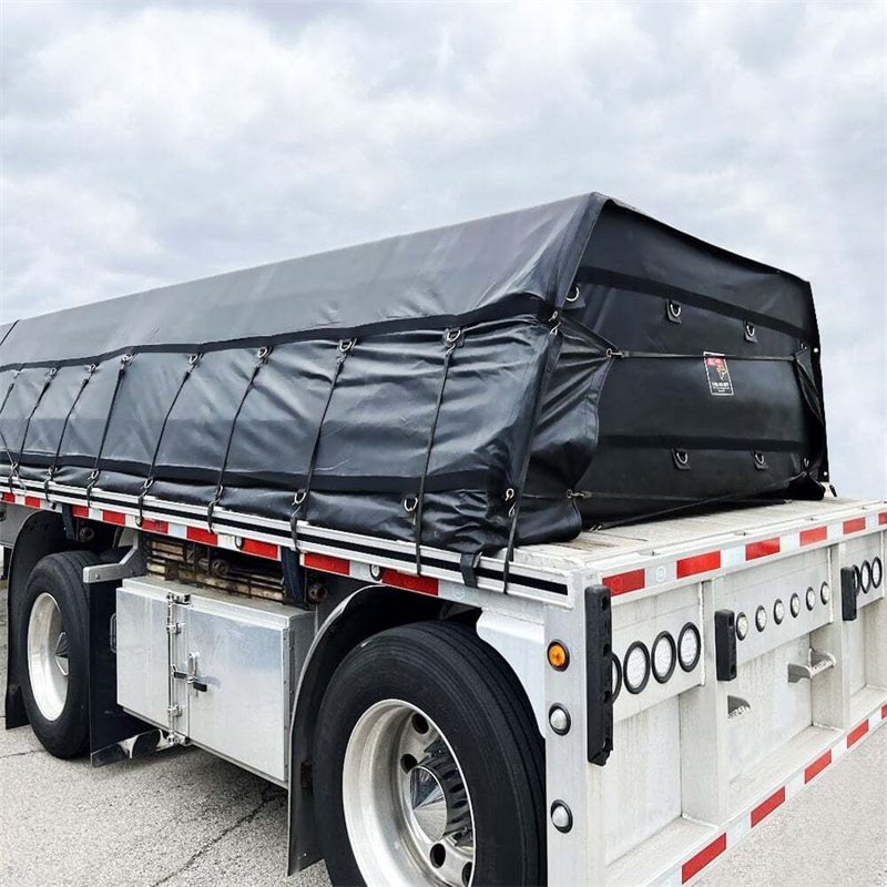 Heavy Duty PVC Knife Coated Fabric 100% Vinyl Tarpaulin Steel Flatbed Truck lumber tarps