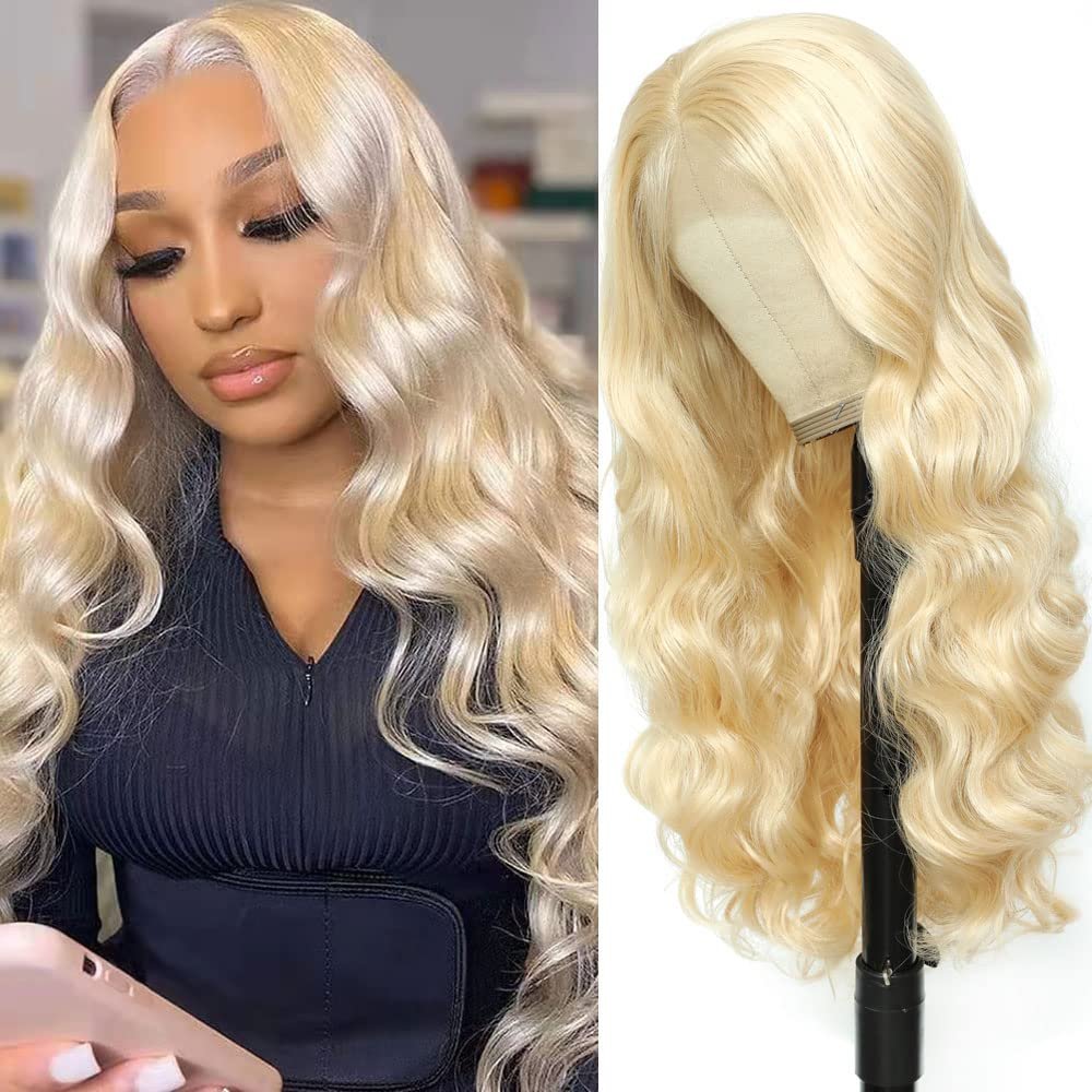 30inch Body Wave 613 transparent 13x4 hd lace full frontal wig straight body wave 613 blonde brazilian human hair full lace wigs