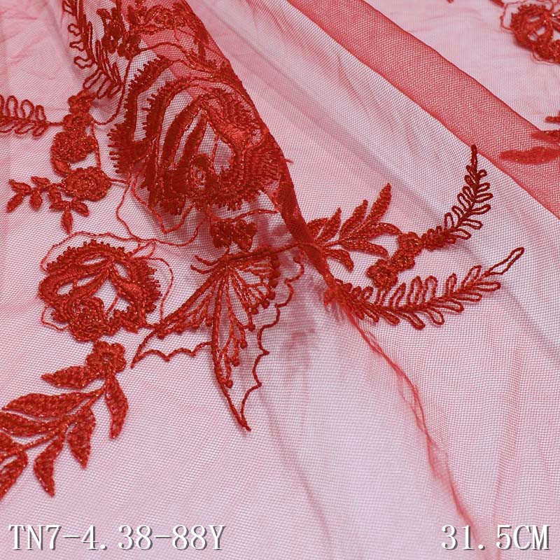Customizable embroidery fabric 31.5cm broderie anglaise tulle fabric 3d lace fabric tissu africain