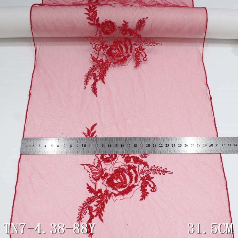 Customizable embroidery fabric 31.5cm broderie anglaise tulle fabric 3d lace fabric tissu africain