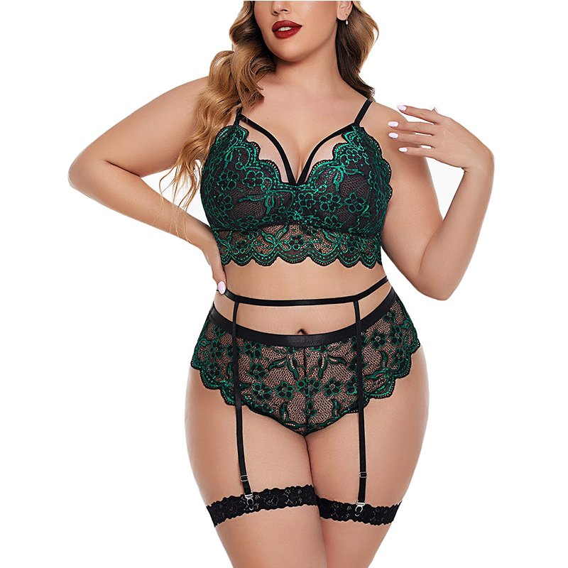 Hot bikini femme panties erotic underwear 4xl 5xl plus size lace women sexy 2 piece lingerie set