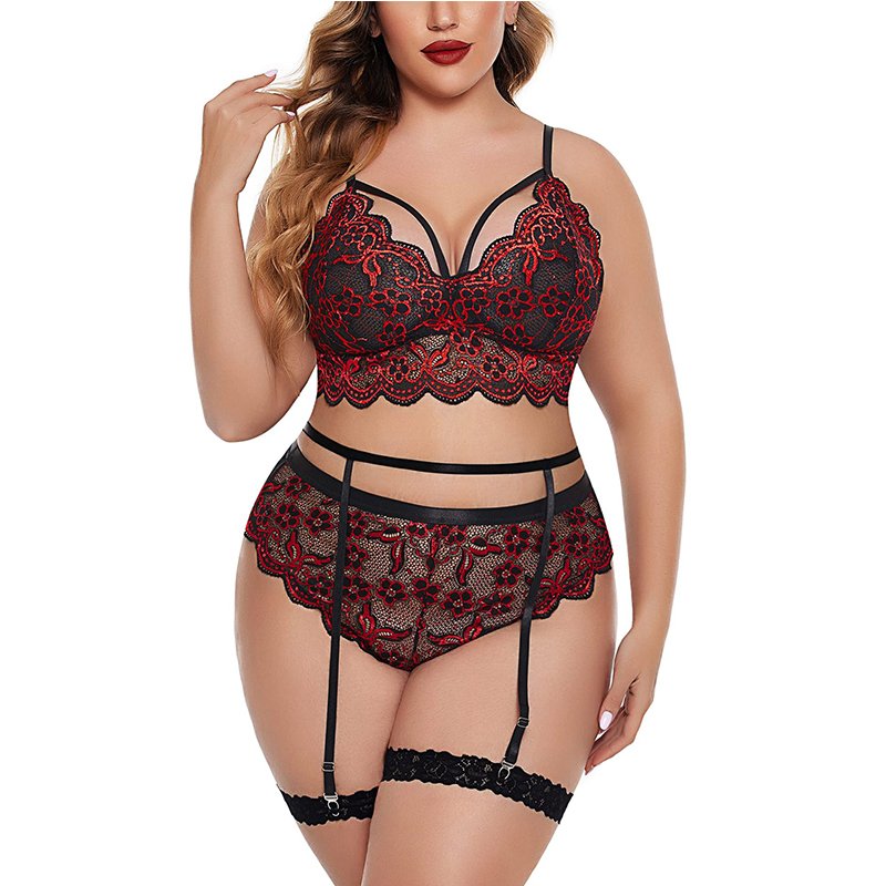Hot bikini femme panties erotic underwear 4xl 5xl plus size lace women sexy 2 piece lingerie set
