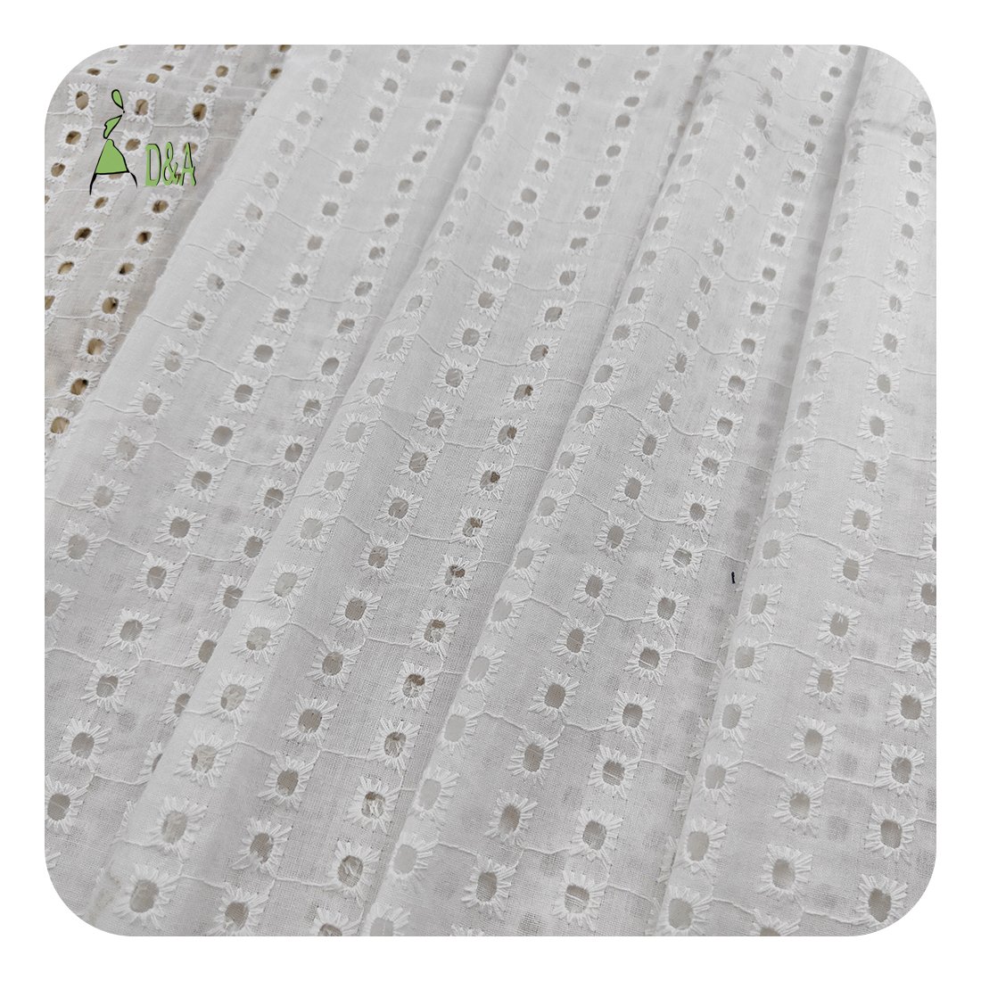 High Quality White 100% Cotton Embroidery Voile Fabric Stock Available For Garment