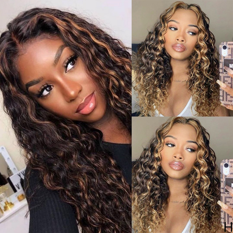 Cheap Colored P4/27 Highlight Brazilian Human Hair 13x4 Transparent Lace Front Wigs For Women Wholesale Lace Frontal Wigs Vendor