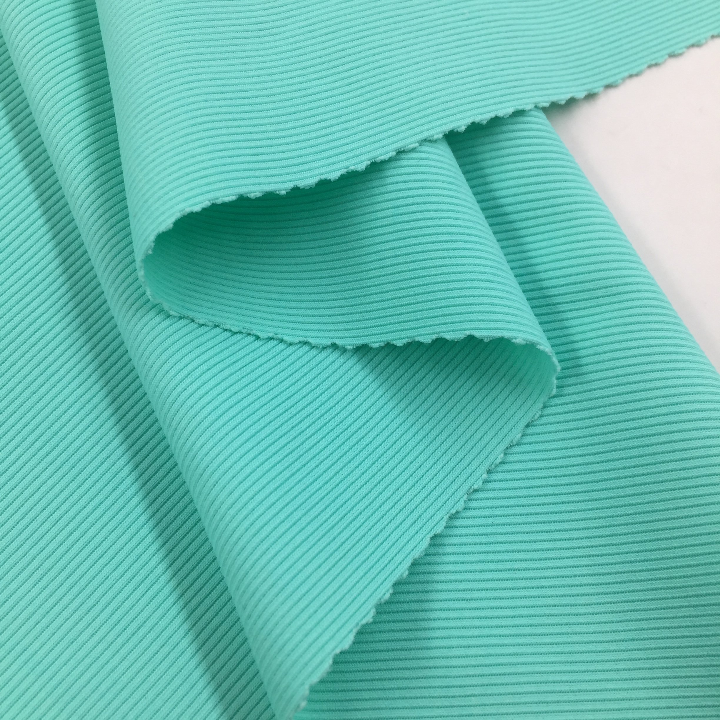 No3323 China suppliers 85 nylon 15 spandex tubular 2x2 rib knit fabric for swimwear