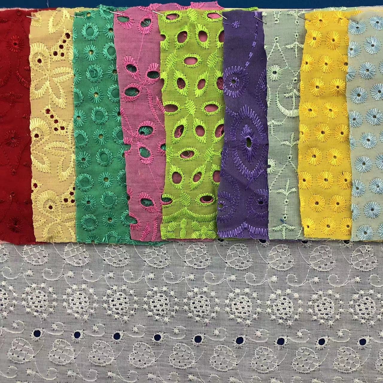 2024 new african wedding dress tulle floral lace embroidery fabric multi color flower clothing mesh embroidery fabric for dress