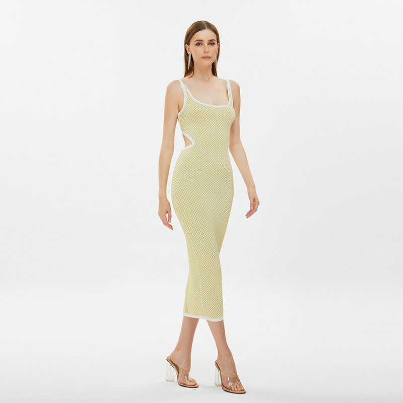 Custom Women's Sexy Sweater Dress Summer Effortlessly Fashionable Slim Fit Ribbed Knit Midi Dress