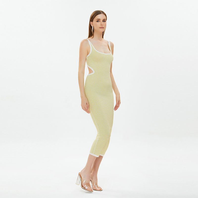 Custom Women's Sexy Sweater Dress Summer Effortlessly Fashionable Slim Fit Ribbed Knit Midi Dress