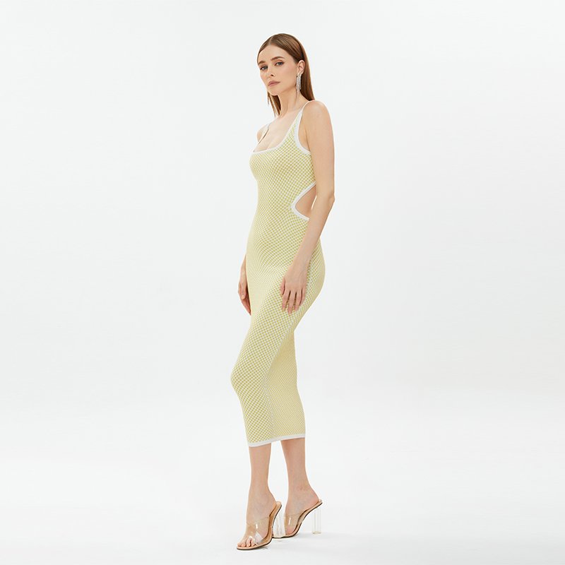 Custom Women's Sexy Sweater Dress Summer Effortlessly Fashionable Slim Fit Ribbed Knit Midi Dress