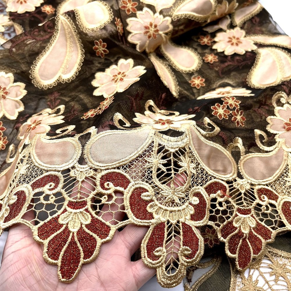 Cord Lace Fabric African Guipur Dubai 2021 High Quality Water Soluble Embroidery Soft Corded Lace Fabric For Party Dress