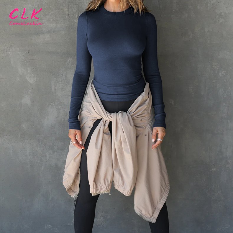Wholesale Custom Women Fitness High Stretchy Long Sleeve Gym Fit Sport Top Active Wear T Shirt Ladies Workout Sports T-Shirt