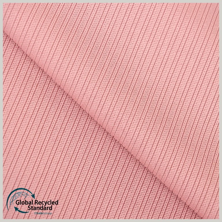 Lady Cloth Dress Eco-friendly GRS Rib 97%Recycle Polyester 3%Spandex 250gsm Ready-to-ship Goods RPET Knitting Recycle Fabric