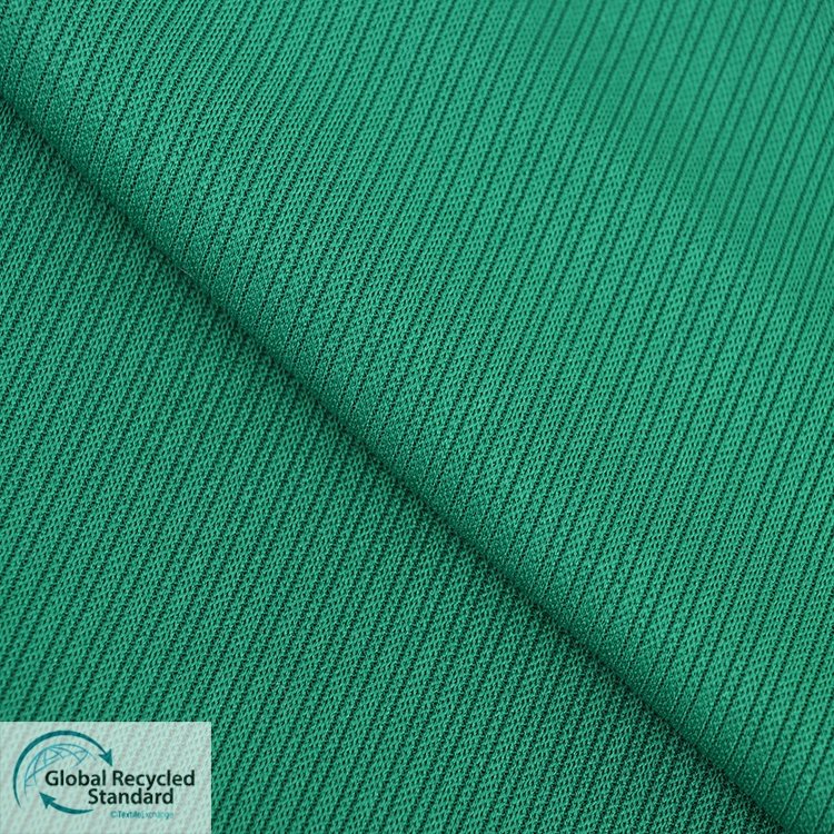 Lady Cloth Dress Eco-friendly GRS Rib 97%Recycle Polyester 3%Spandex 250gsm Ready-to-ship Goods RPET Knitting Recycle Fabric