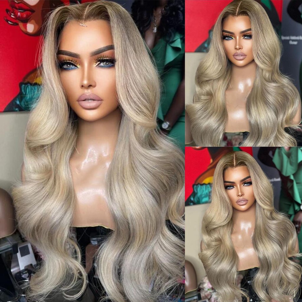 Glueless Full HD Lace Wigs Ash Blonde Lace Front Wigs Human Hair Virgin Brazilian Raw Indian Hair HD Lace Frontal Wigs