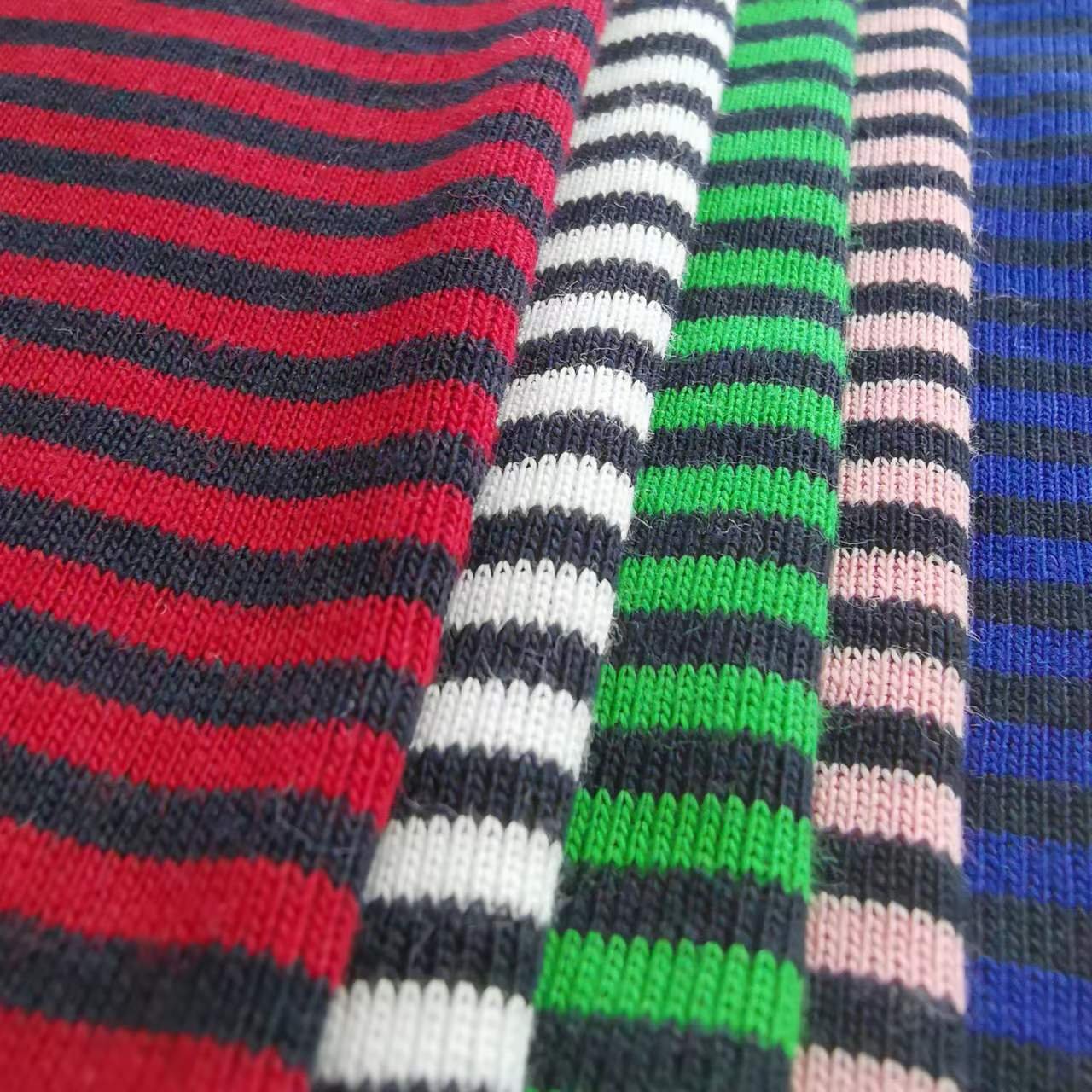 High Quality Knit Feeder Yarn Stripe Dyed 100%cotton 1*1 Rib Fabric. Clothes Cotton Fabric Day Brocade Fabric Weft 100% Cotton