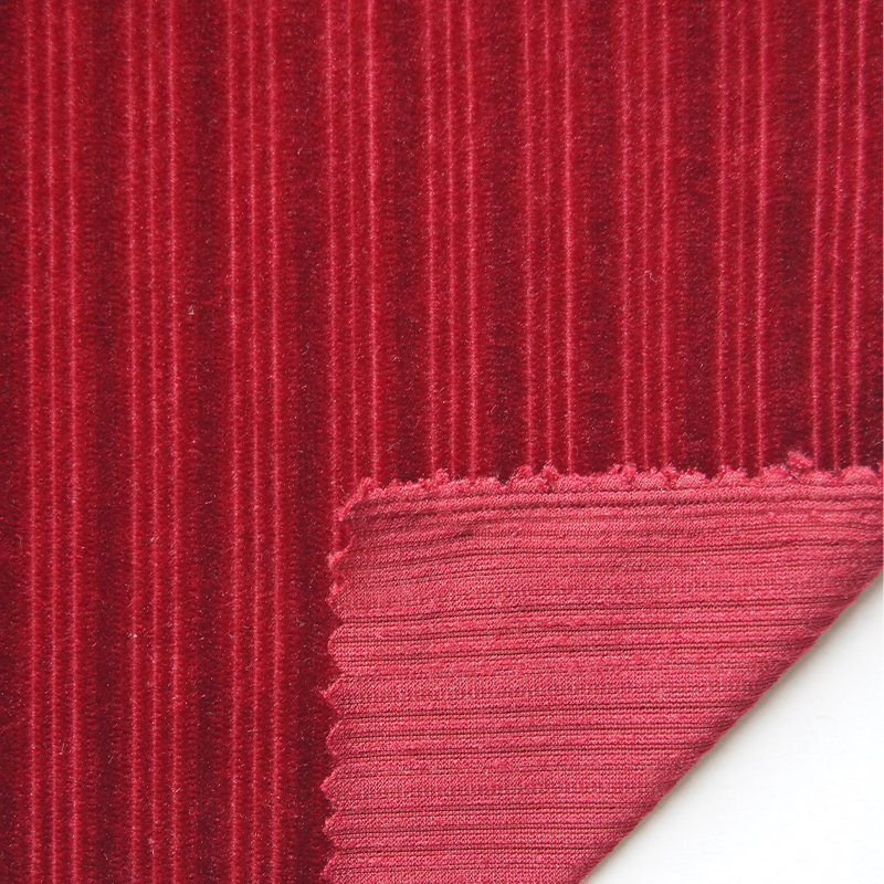 2023 New Design 92%polyester 8%spandex stripe fabric material velvet fabric pillow warp knitting fabric