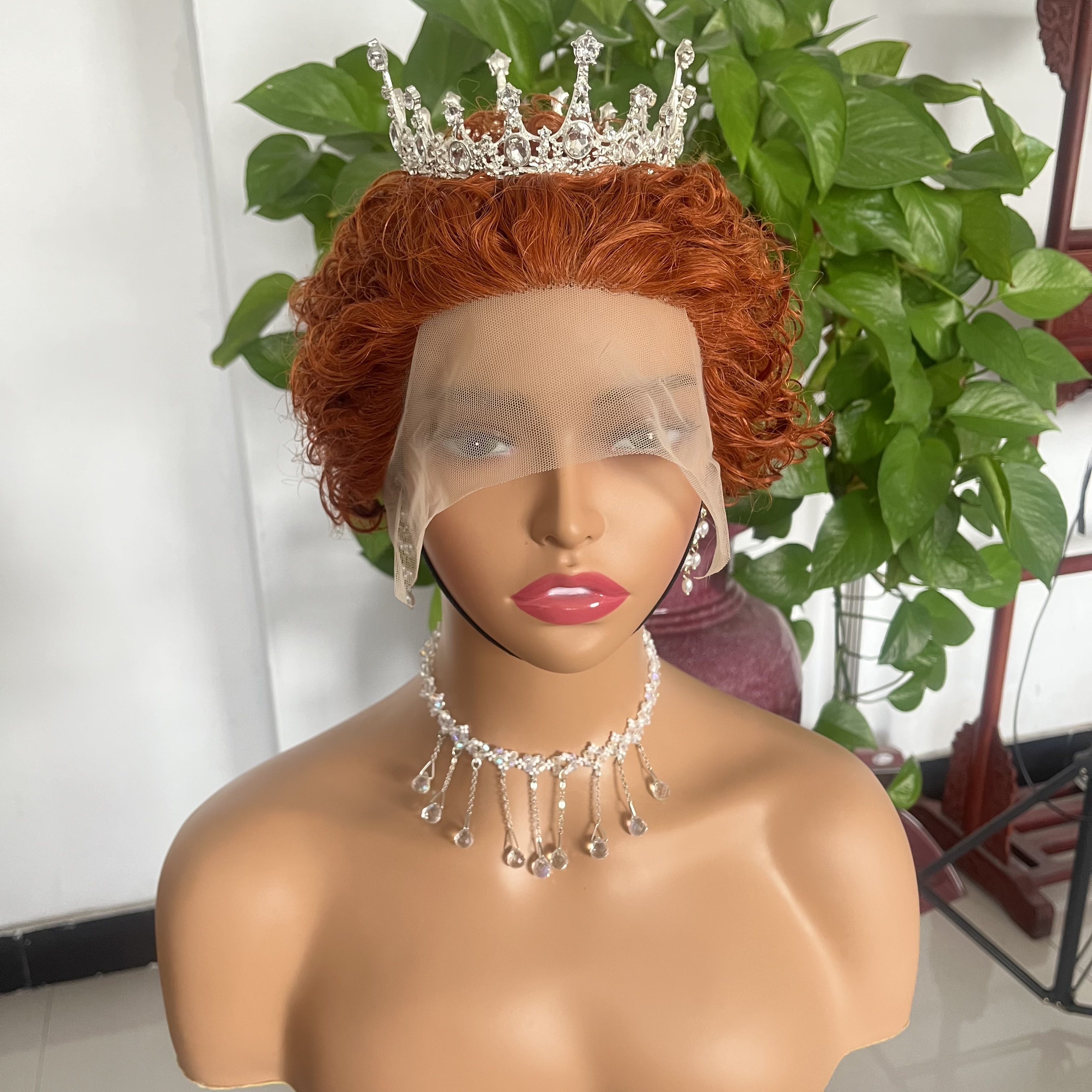 Bulk Sale Pixie Curly Wig Pre Plucked With Baby Hair, Vietnamese Cheap Short Pixie Cut Wig, Glueless Lace Frontal Human Hair Wig