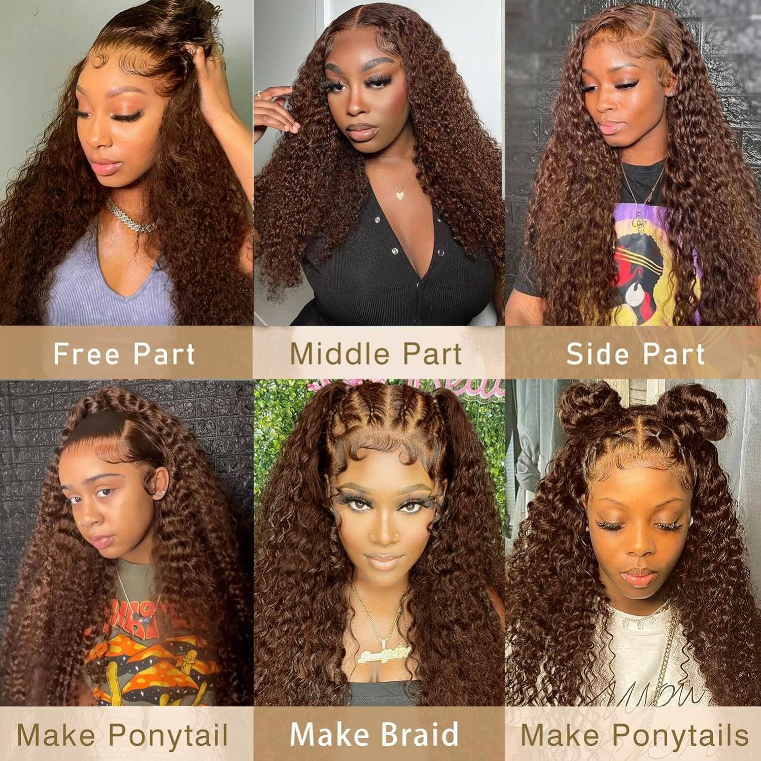 Brown Curly Transparent 13x4 13x6 Lace Front wig with baby hair Deep Curly Indian Remy Hair Pre Plucked Wig for Black Women