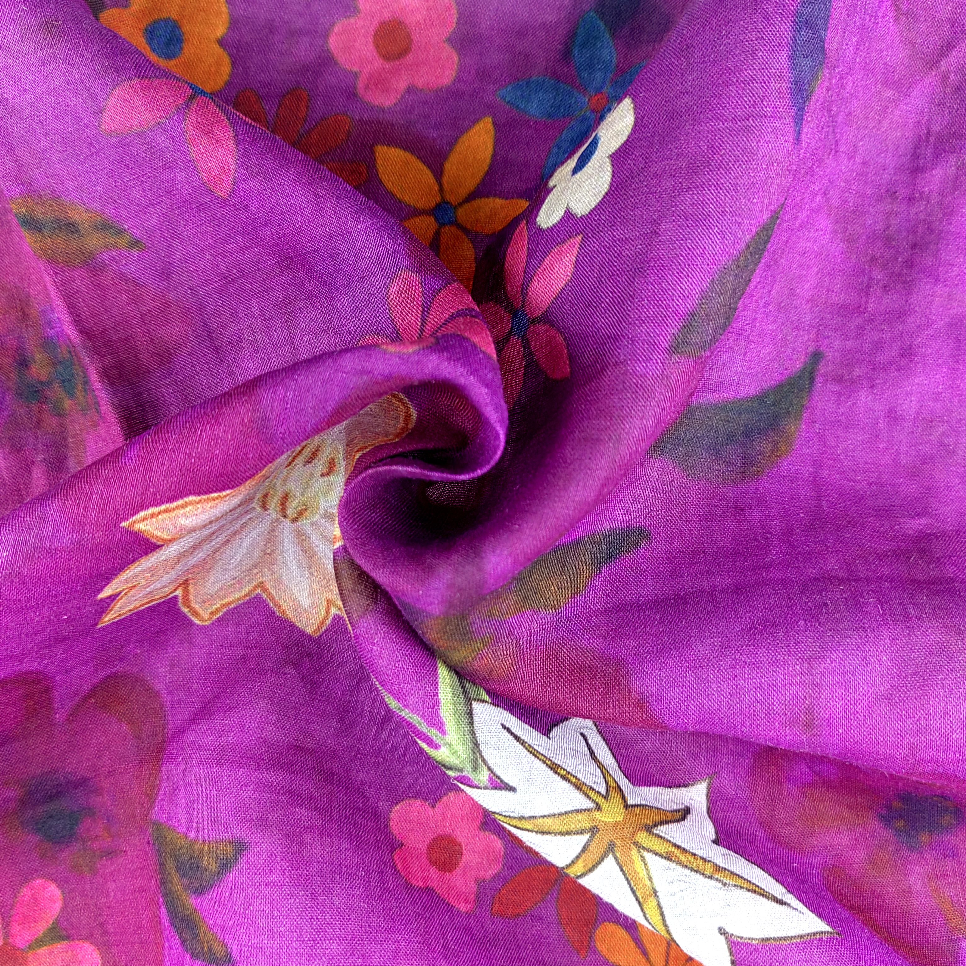 Hot Sale soft feeling Beautiful floral design 100% 42S 78GSM ramie linen Print fabric for shirts dress skirts