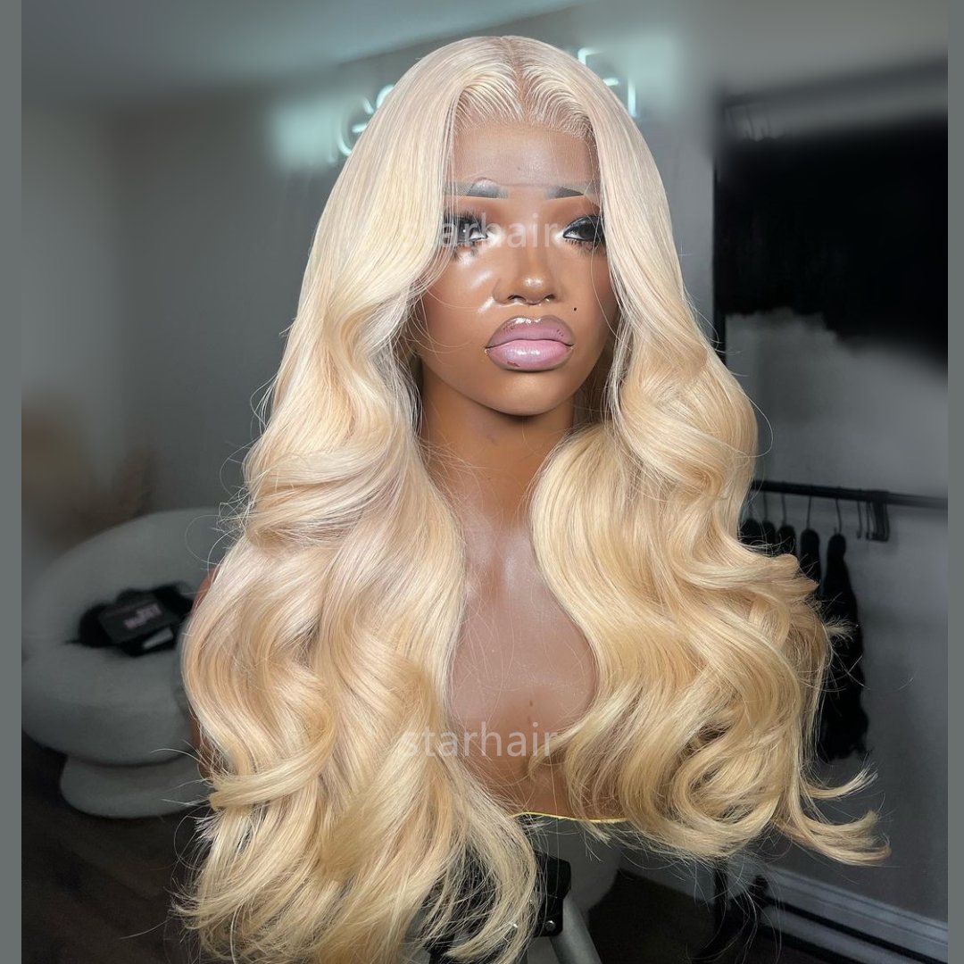 high quality 613 250 Density HD Full Lace Frontal Wig 13x6 Transparent Honey Blonde Color Brazilian Human Hair Wigs for Women