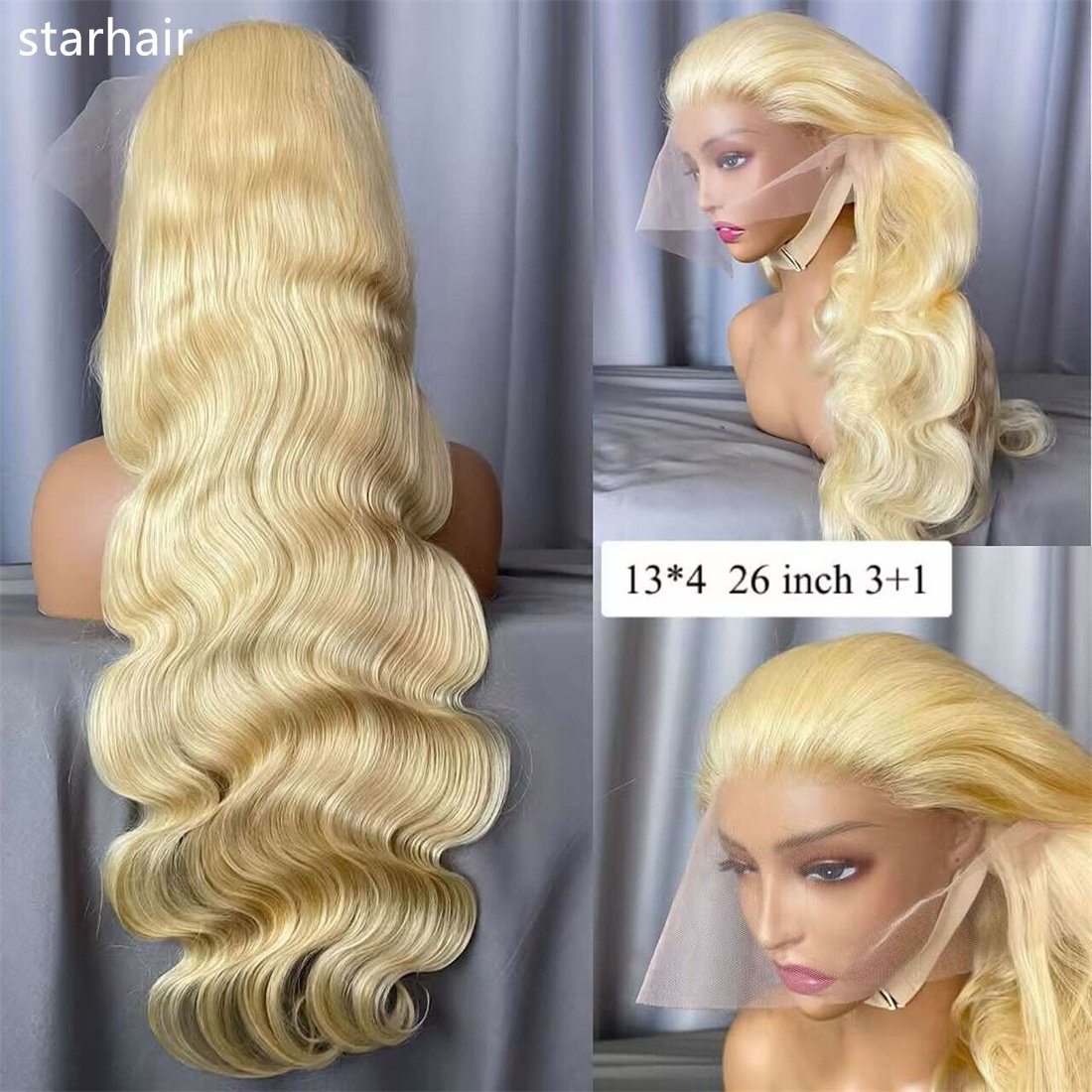 high quality 613 250 Density HD Full Lace Frontal Wig 13x6 Transparent Honey Blonde Color Brazilian Human Hair Wigs for Women