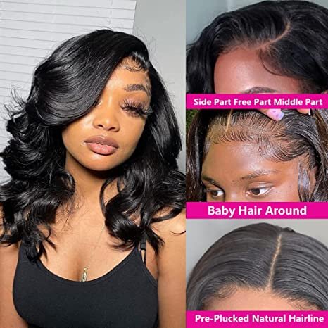 Body Wave Short Wigs 10a Human Hair Lace Front Curly Bob Wigs Brazilian Virgin Hair short Wigs for Black Women