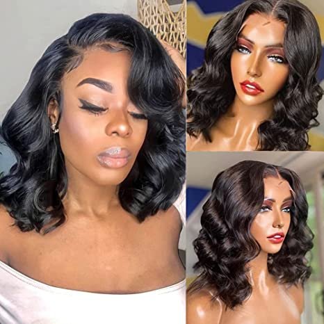 Body Wave Short Wigs 10a Human Hair Lace Front Curly Bob Wigs Brazilian Virgin Hair short Wigs for Black Women