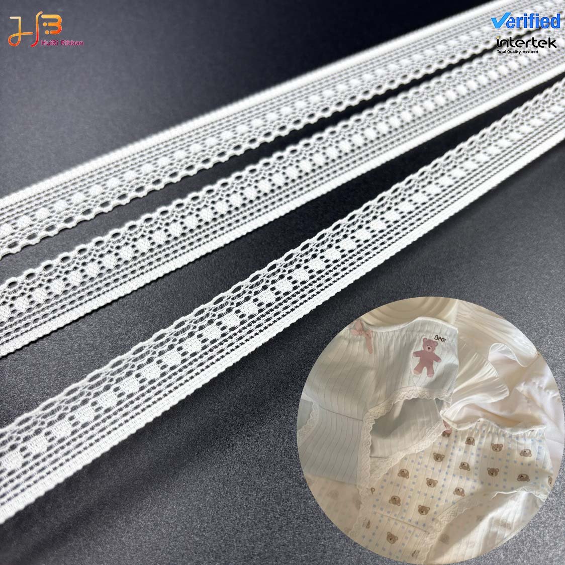 1430 Factory Stock White 3.5 Elastic Lace Fabric Embroidery Lace Trim Materials For clothing