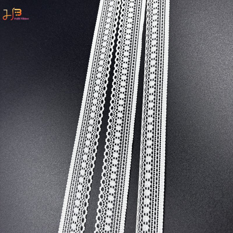 1430 Factory Stock White 3.5 Elastic Lace Fabric Embroidery Lace Trim Materials For clothing