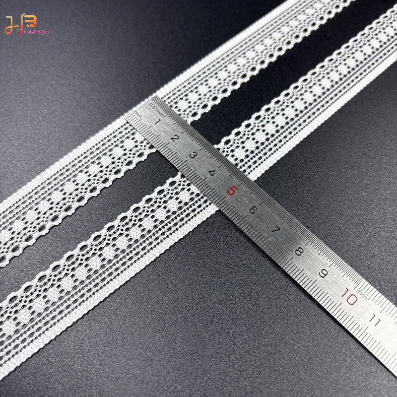 1430 Factory Stock White 3.5 Elastic Lace Fabric Embroidery Lace Trim Materials For clothing