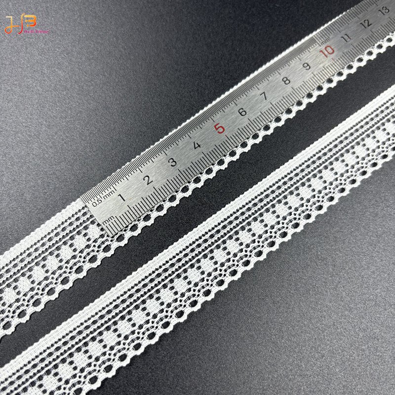 1430 Factory Stock White 3.5 Elastic Lace Fabric Embroidery Lace Trim Materials For clothing
