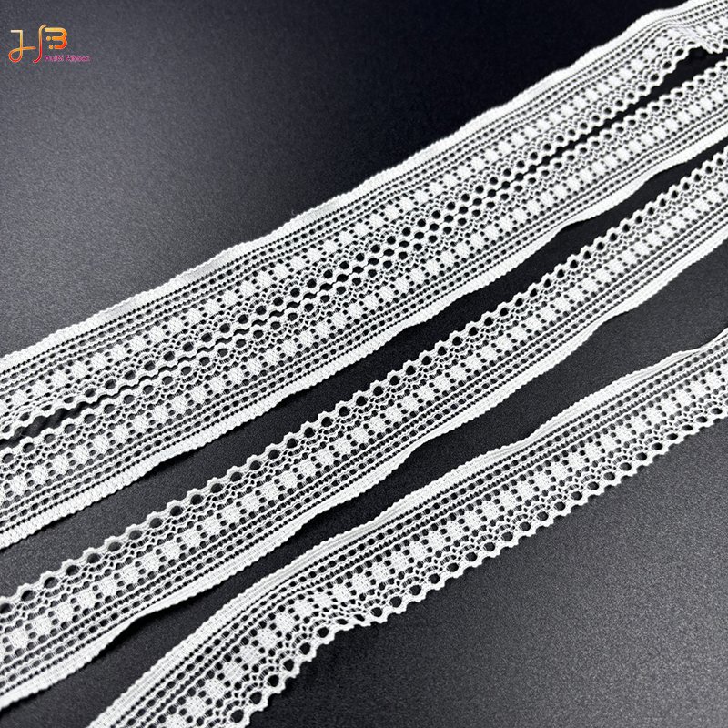 1430 Factory Stock White 3.5 Elastic Lace Fabric Embroidery Lace Trim Materials For clothing
