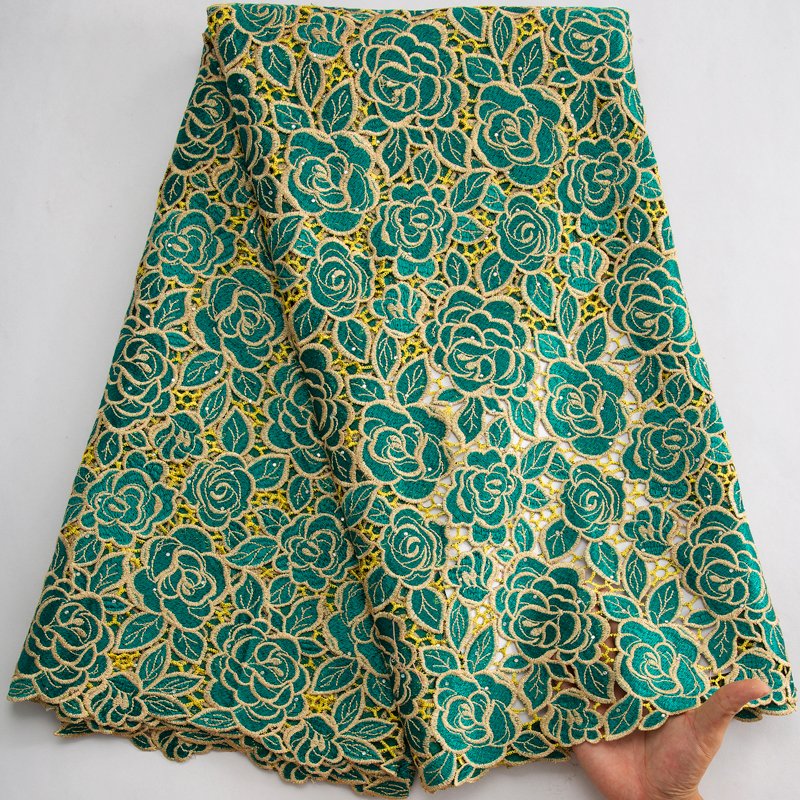 African Water Soluble Lace Fabric High Quality Nigerian Guipure Cord Lace For Sewing Women Evening Dresses 3572