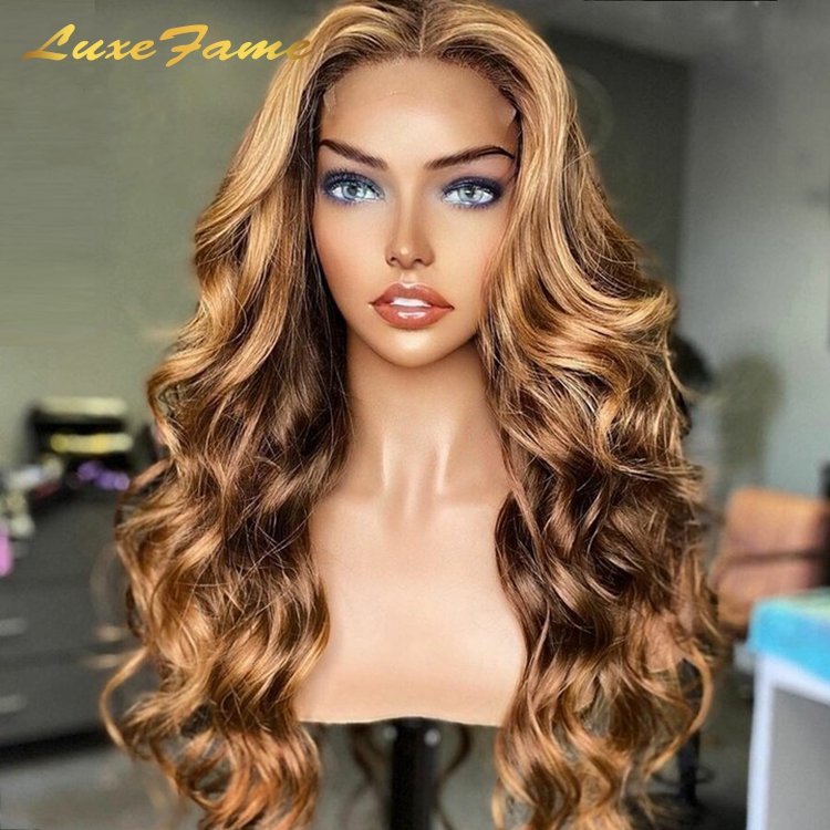 Hot Selling P4/27 Hd Transparent Lace Front Wig,13x6 Lace Front Wig With Transparent,P4/27 color Lace Front Wig For Black Women