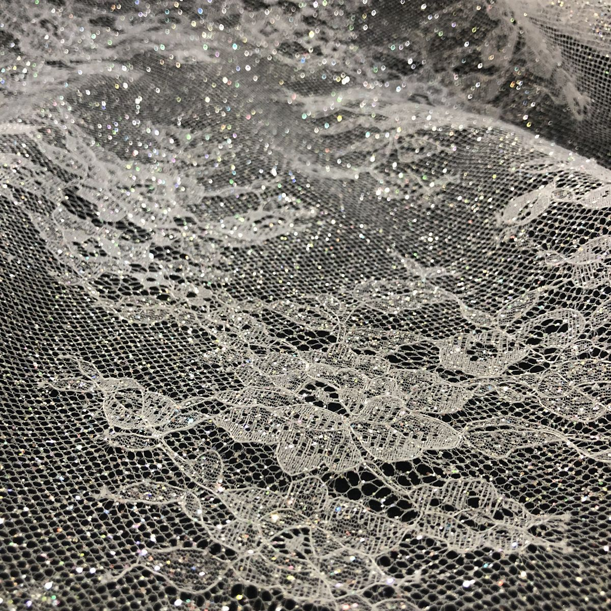 Lightweight Eco-Friendly Satin Sequin Net Fabric Floral Pattern Hot Stamping Bronzing Mesh Lace Non-Elastic for Wedding Dresses
