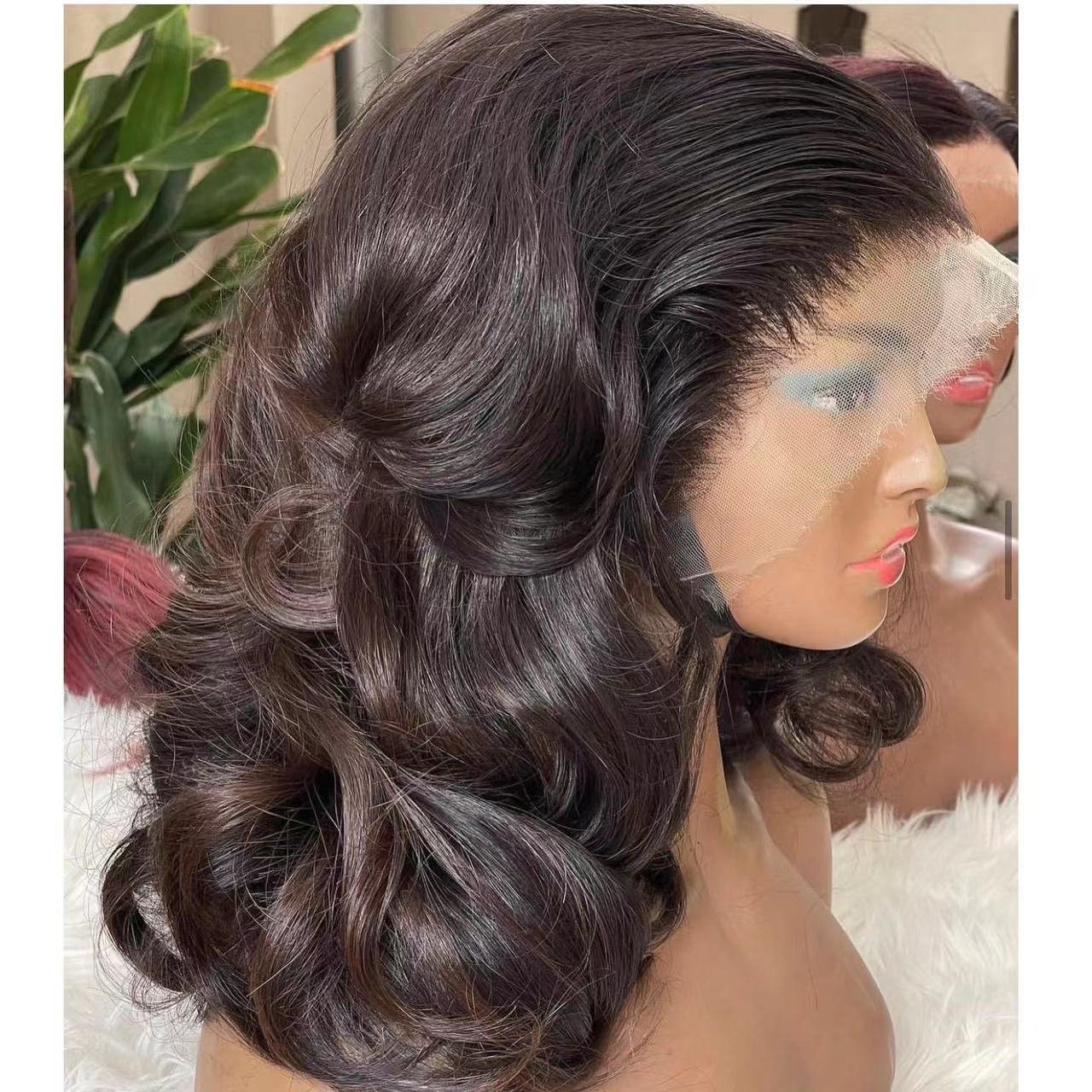 New Style body wave human hair wig Frontal Lace Mixed Human Hair Wigs Brazilian Human Hair For Black Women