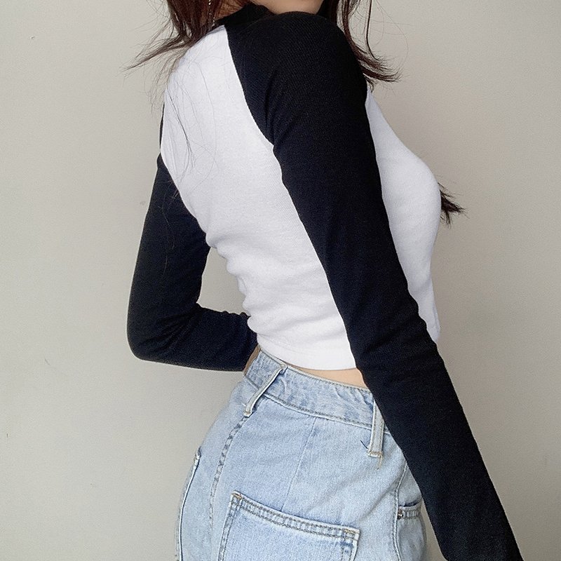 Fashion Top Shirt 2020 Hot Sell Skintight Ladies Ribbed Knit Top Shirt
