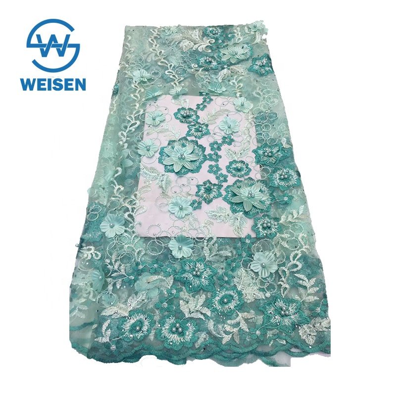 Bead Embroidery Beaded 2019 Mesh Embroidered Applique 3d Flower Lace Fabric