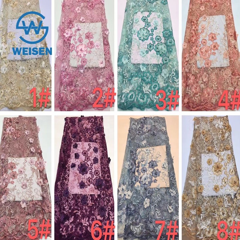 Bead Embroidery Beaded 2019 Mesh Embroidered Applique 3d Flower Lace Fabric