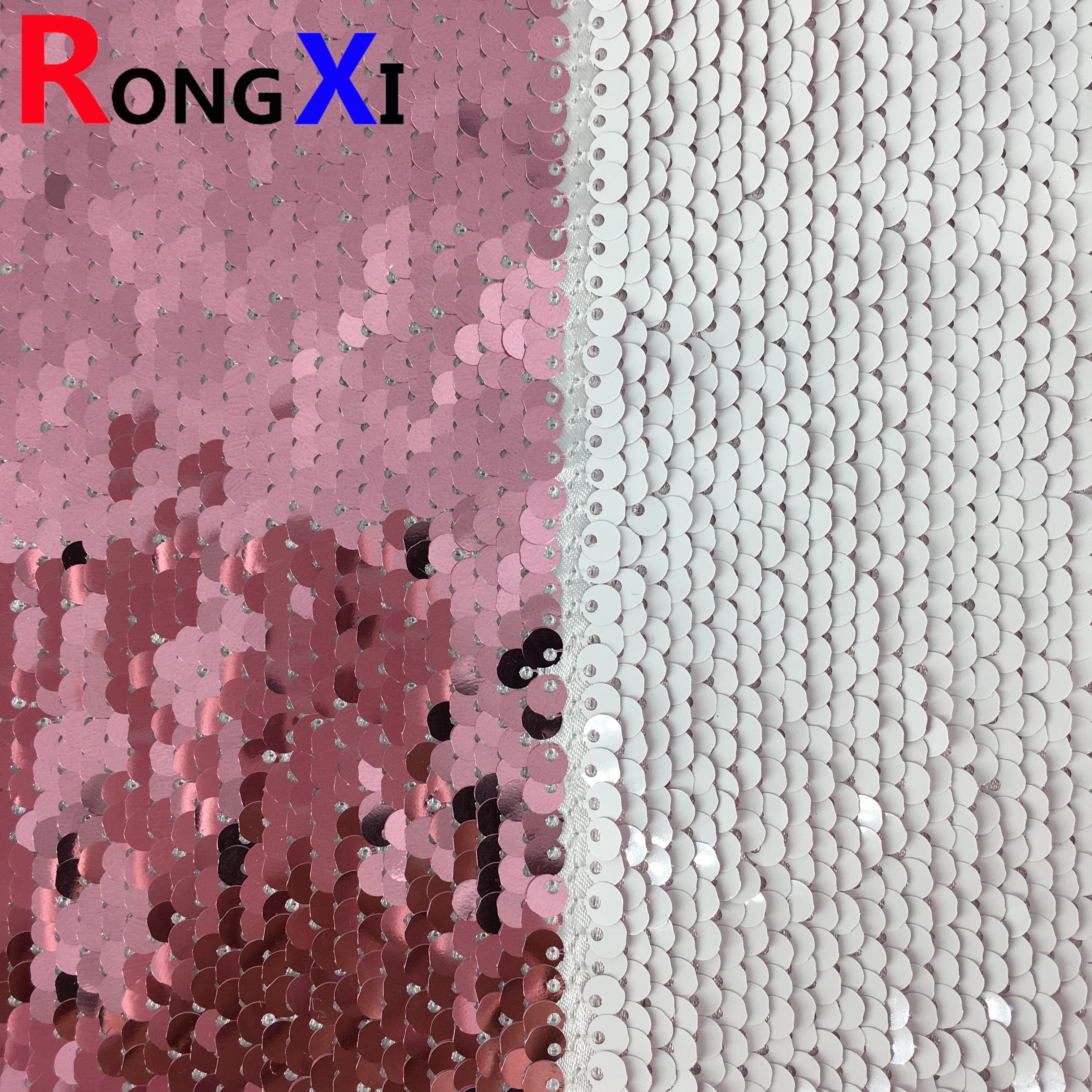 RXF0715 Sequin Fabric Embroidery Sequin Fabric Reversible Custom-made Sequin Fabric
