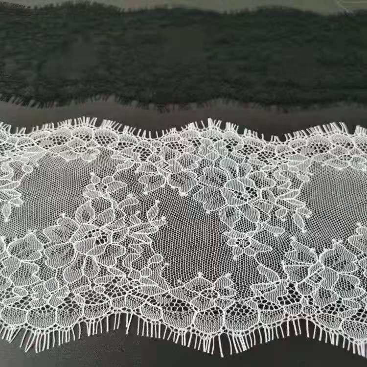 Hot Selling Nylon Eyelash Lace Full Nylon Flower Width 16.5cm High Quality Clothing Underwear Accessories Wholesale