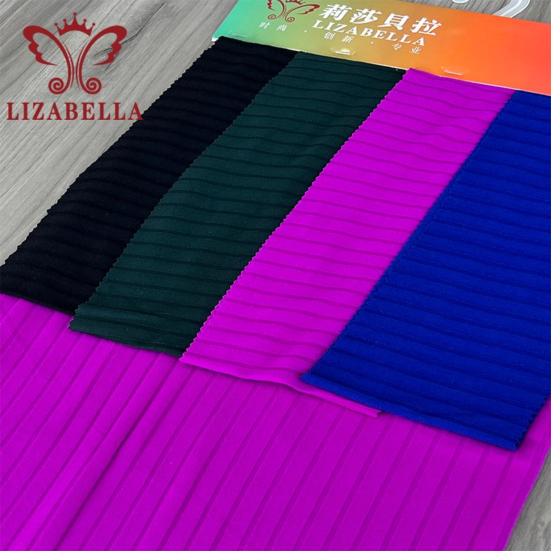 Lizabella 12*6 Dty Rib Brushed Fbaric 95%polyester and 5%spandex Fabrics Clothes Stretch Fabric for Clothing OEM Customized