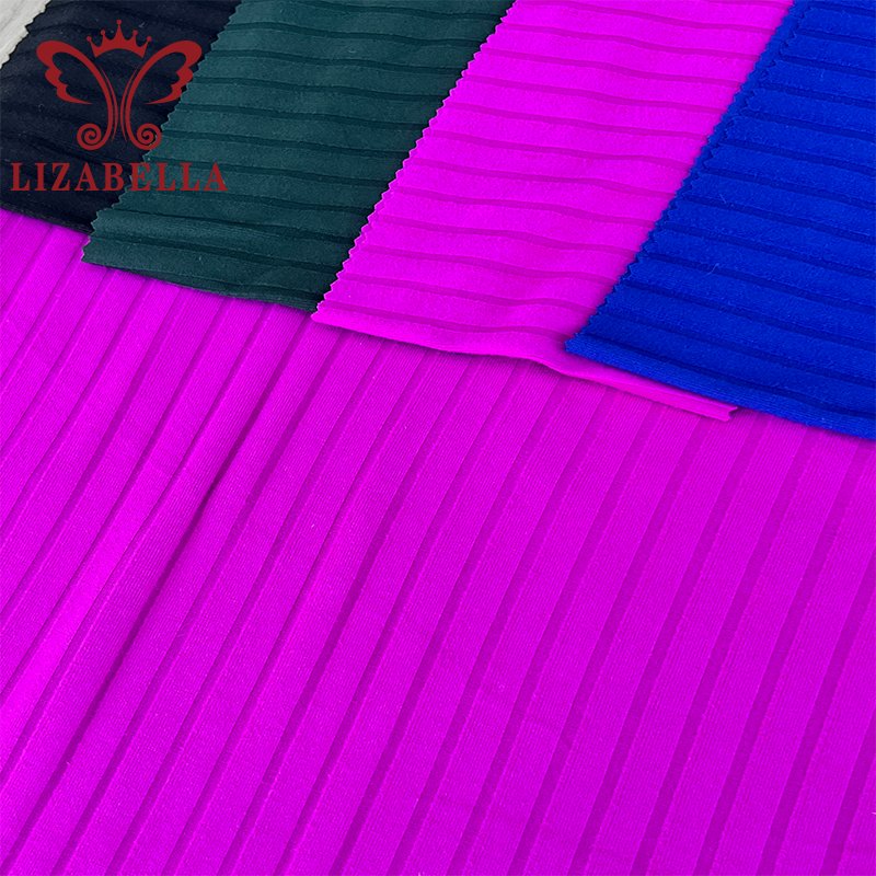 Lizabella 12*6 Dty Rib Brushed Fbaric 95%polyester and 5%spandex Fabrics Clothes Stretch Fabric for Clothing OEM Customized