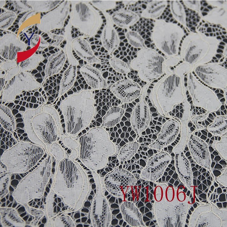 High Quality Stretch Lace With Unique Flower White Lingerie Stretch Cord Lace Fabric