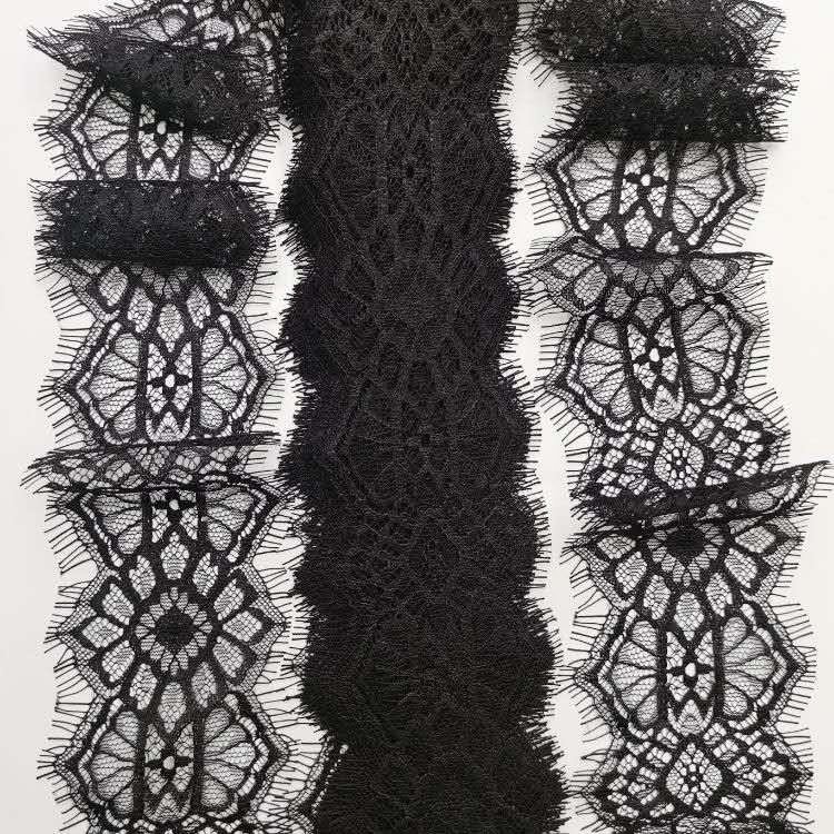 ZJ Eyelash laceeyelash lace white100% nylon high quality 7cm factory new product apparel underwear accessories wholesale